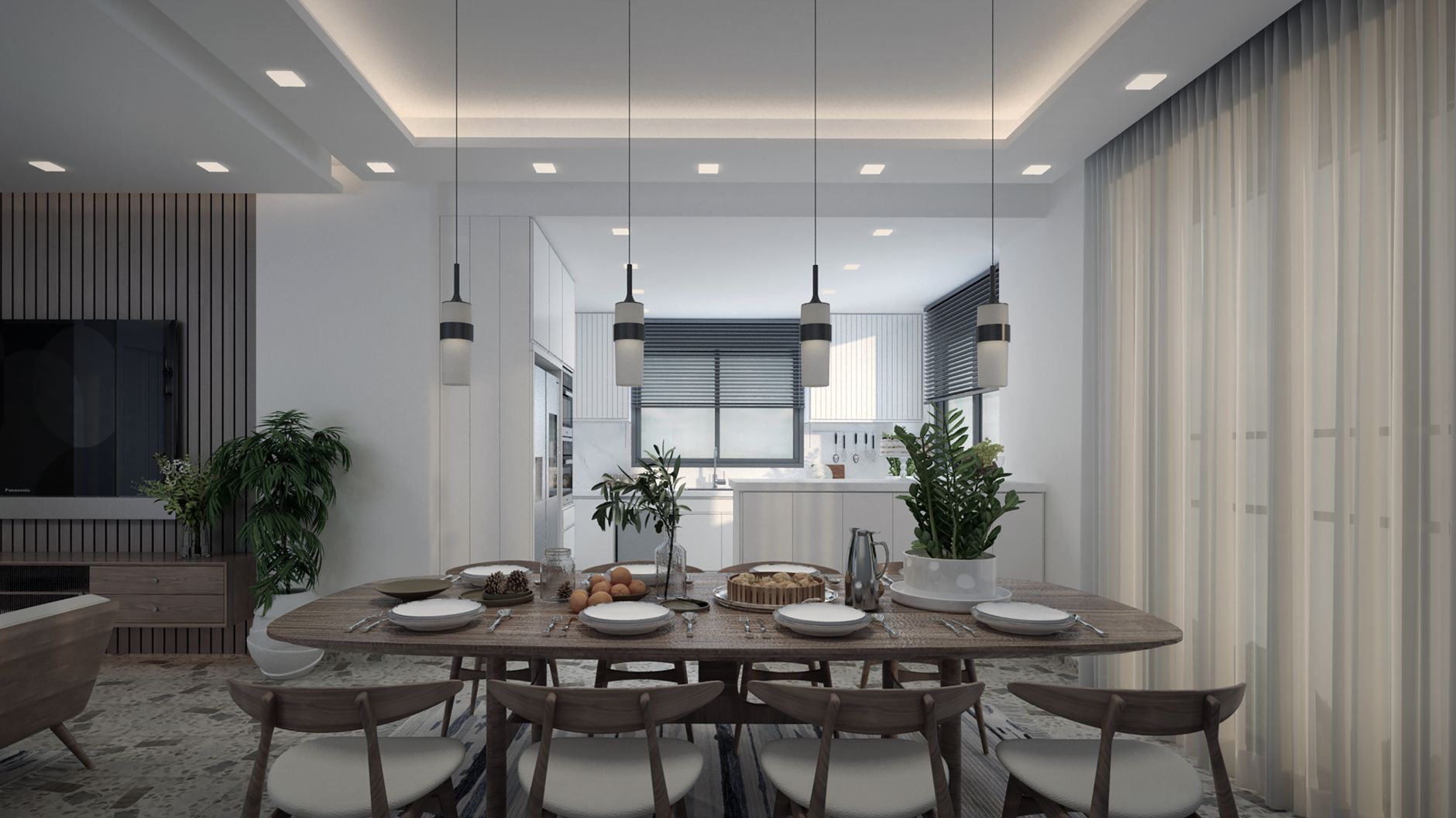 Impeccable dining setup with clean surroundings